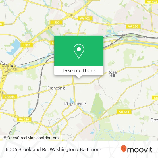 Mapa de 6006 Brookland Rd, Alexandria, VA 22310