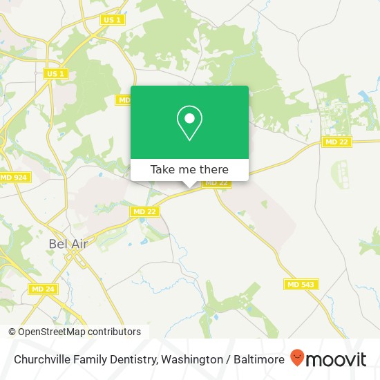 Mapa de Churchville Family Dentistry, 1402 E Churchville Rd