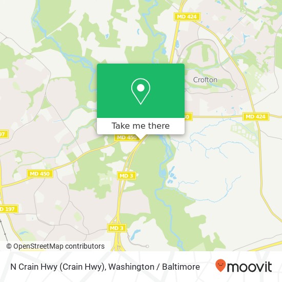 Mapa de N Crain Hwy (Crain Hwy), Bowie (BOWIE), MD 20715
