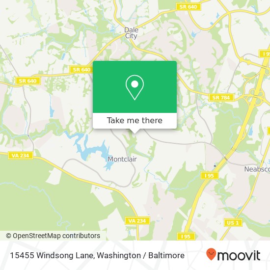 Mapa de 15455 Windsong Lane, 15455 Windsong Ln, Montclair, VA 22025, USA