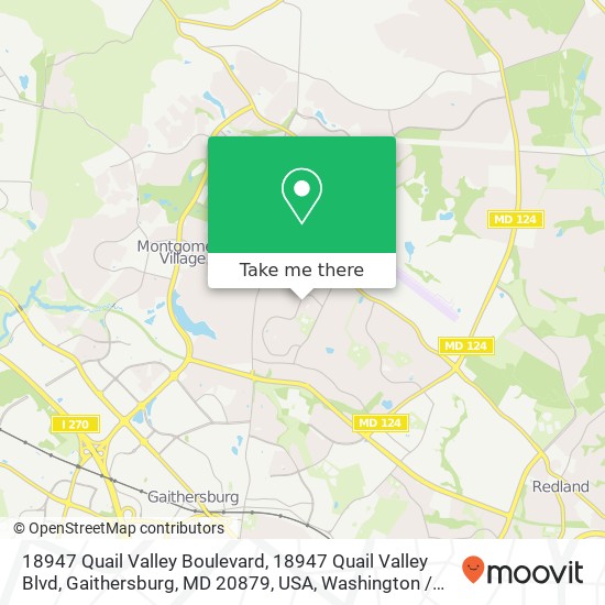 Mapa de 18947 Quail Valley Boulevard, 18947 Quail Valley Blvd, Gaithersburg, MD 20879, USA