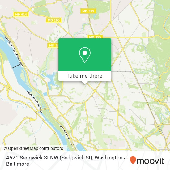 Mapa de 4621 Sedgwick St NW (Sedgwick St), Washington, DC 20016