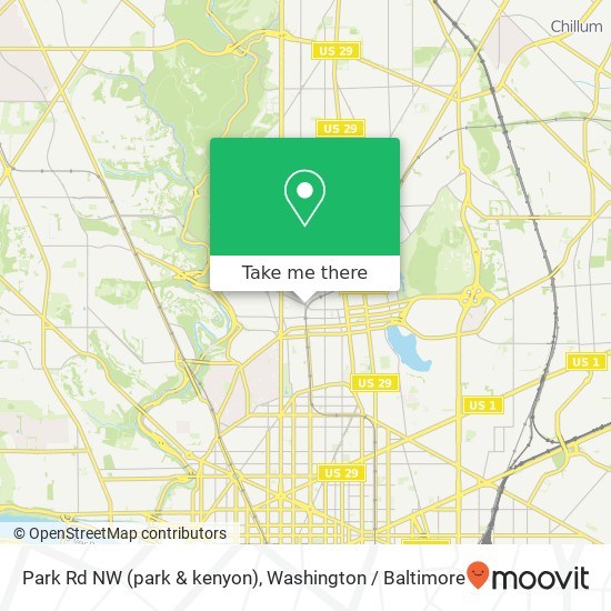 Mapa de Park Rd NW (park & kenyon), Washington, DC 20010