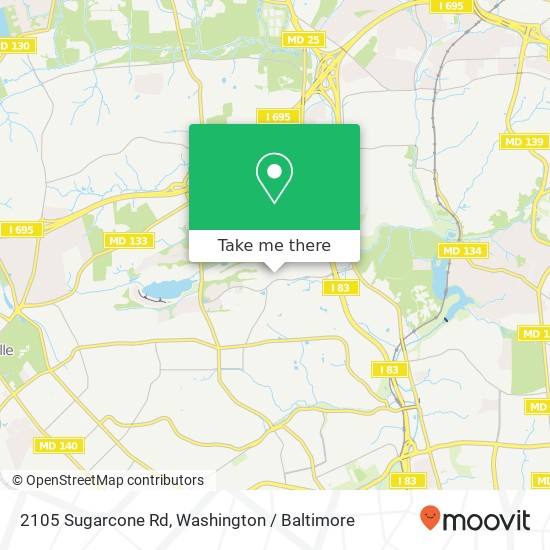 Mapa de 2105 Sugarcone Rd, Baltimore, MD 21209