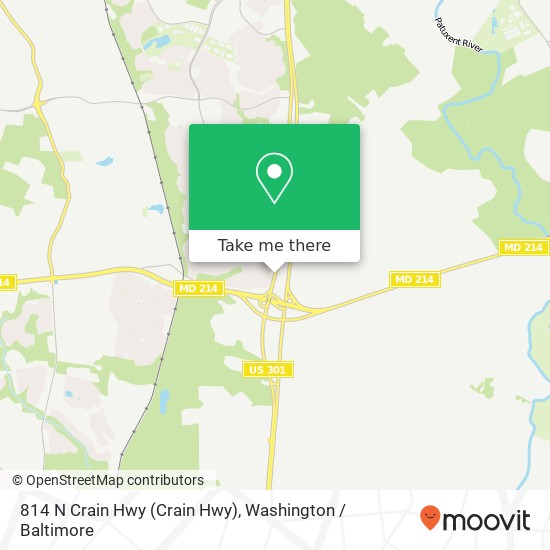 Mapa de 814 N Crain Hwy (Crain Hwy), Bowie, MD 20716