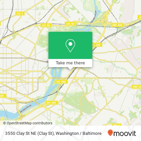 Mapa de 3550 Clay St NE (Clay St), Washington, DC 20019