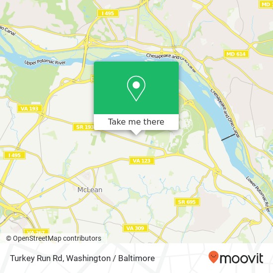 Turkey Run Rd, McLean, VA 22101 map