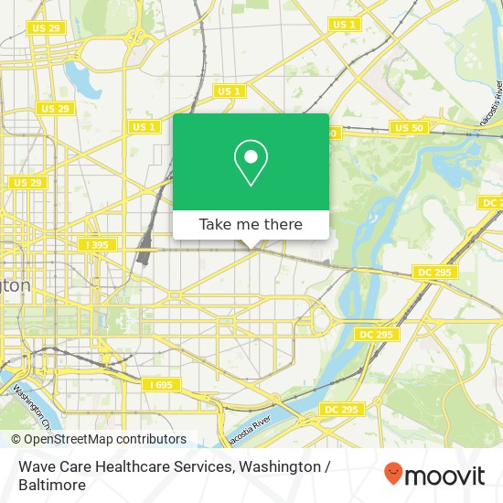 Mapa de Wave Care Healthcare Services, 1405 H St NE