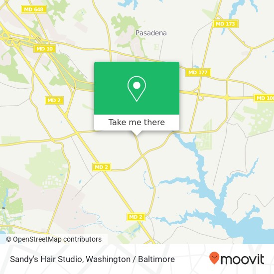 Mapa de Sandy's Hair Studio, 8370 Baltimore Annapolis Blvd