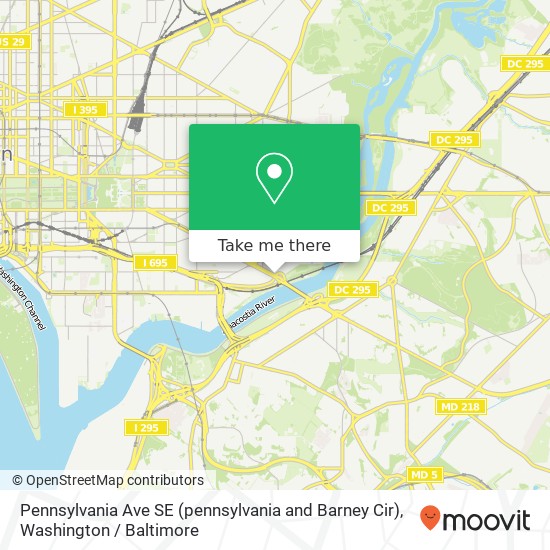 Pennsylvania Ave SE (pennsylvania and Barney Cir), Washington, DC 20003 map