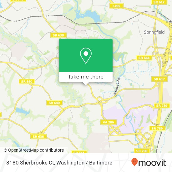 Mapa de 8180 Sherbrooke Ct, Springfield, VA 22152