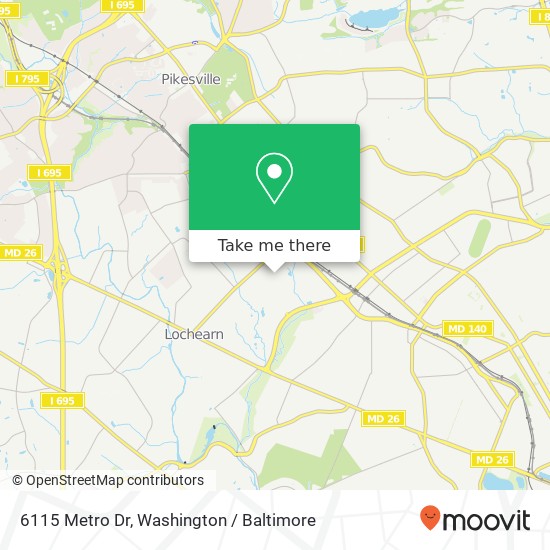 Mapa de 6115 Metro Dr, Baltimore, MD 21215