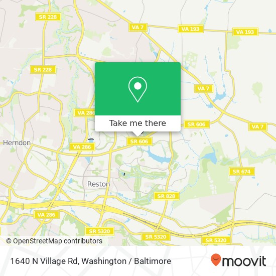 Mapa de 1640 N Village Rd, Reston, VA 20194