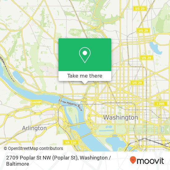 Mapa de 2709 Poplar St NW (Poplar St), Washington, DC 20007