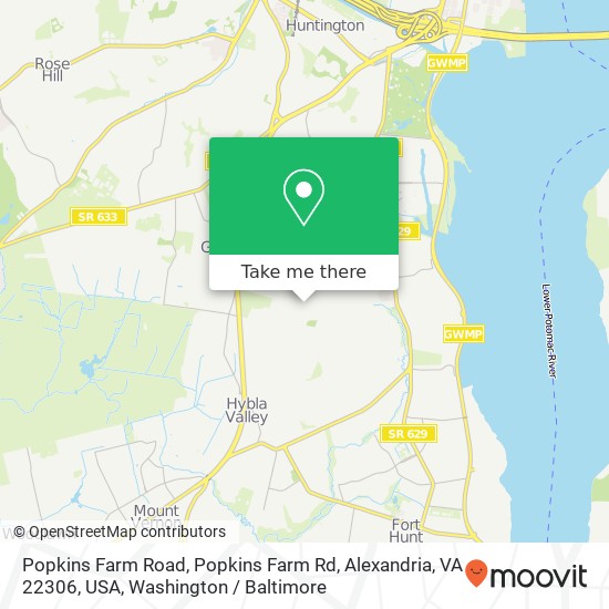 Popkins Farm Road, Popkins Farm Rd, Alexandria, VA 22306, USA map