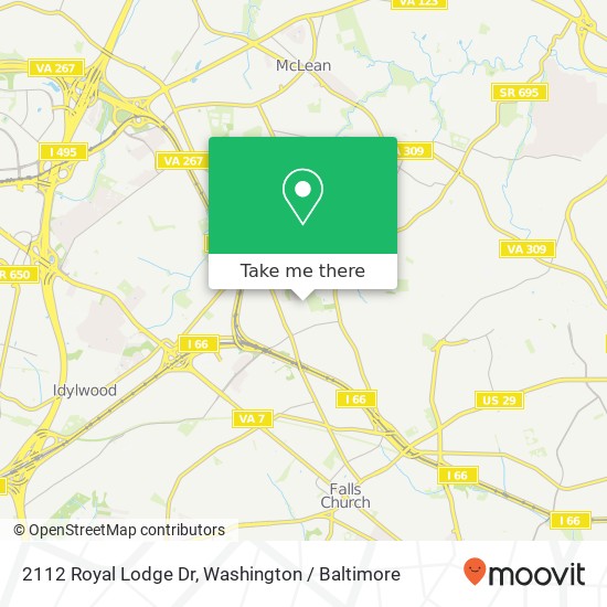 Mapa de 2112 Royal Lodge Dr, Falls Church, VA 22043