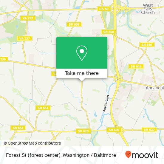 Mapa de Forest St (forest center), Annandale (ANNANDALE), VA 22003