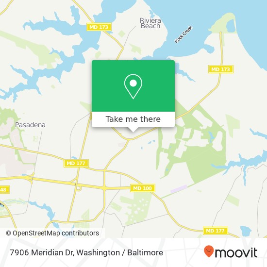 Mapa de 7906 Meridian Dr, Pasadena, MD 21122