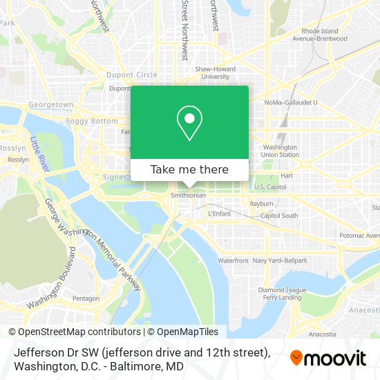 Jefferson Dr SW (jefferson drive and 12th street) map