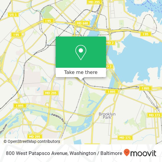 Mapa de 800 West Patapsco Avenue