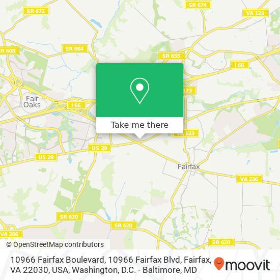 10966 Fairfax Boulevard, 10966 Fairfax Blvd, Fairfax, VA 22030, USA map