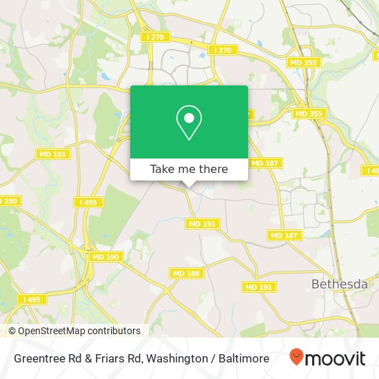 Mapa de Greentree Rd & Friars Rd
