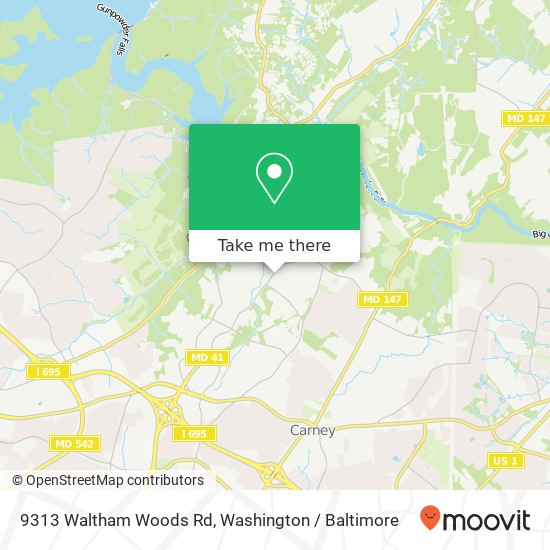 Mapa de 9313 Waltham Woods Rd, Parkville, MD 21234