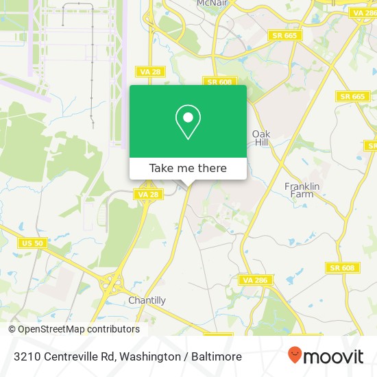 Mapa de 3210 Centreville Rd, Herndon, VA 20171