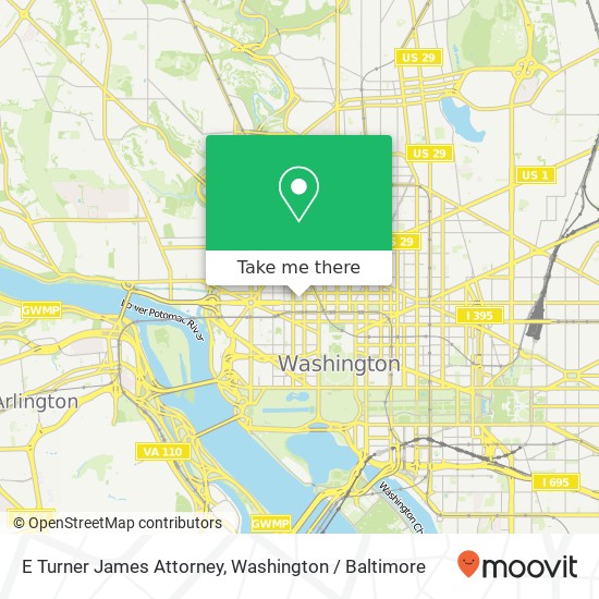 E Turner James Attorney, 1825 K St NW map