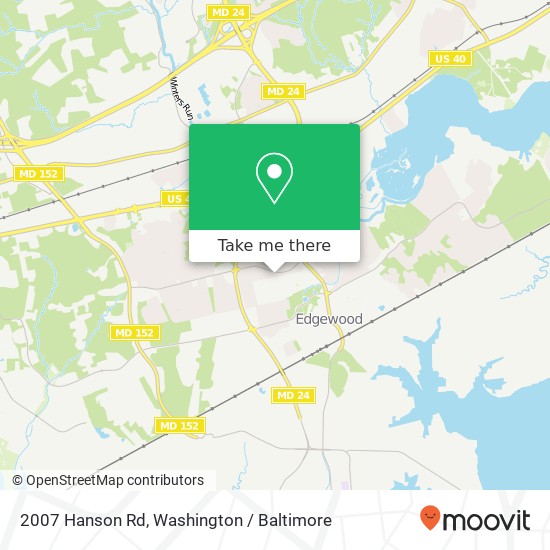 Mapa de 2007 Hanson Rd, Edgewood, MD 21040