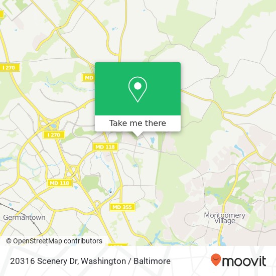 Mapa de 20316 Scenery Dr, Germantown, MD 20876