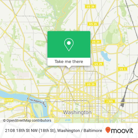 Mapa de 2108 18th St NW (18th St), Washington, DC 20009