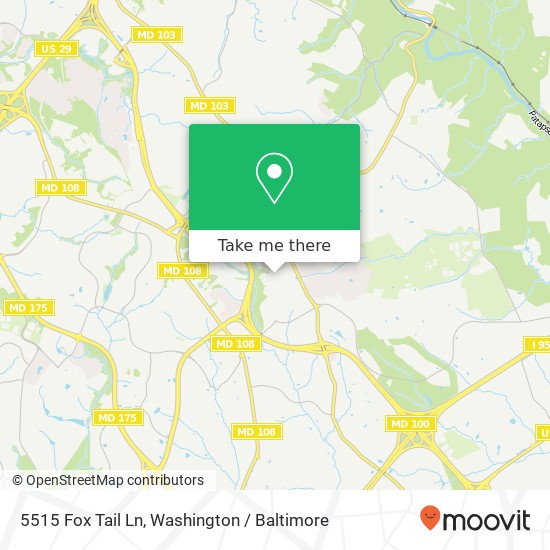 Mapa de 5515 Fox Tail Ln, Ellicott City, MD 21043