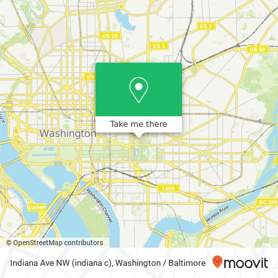 Mapa de Indiana Ave NW (indiana c), Washington, DC 20001