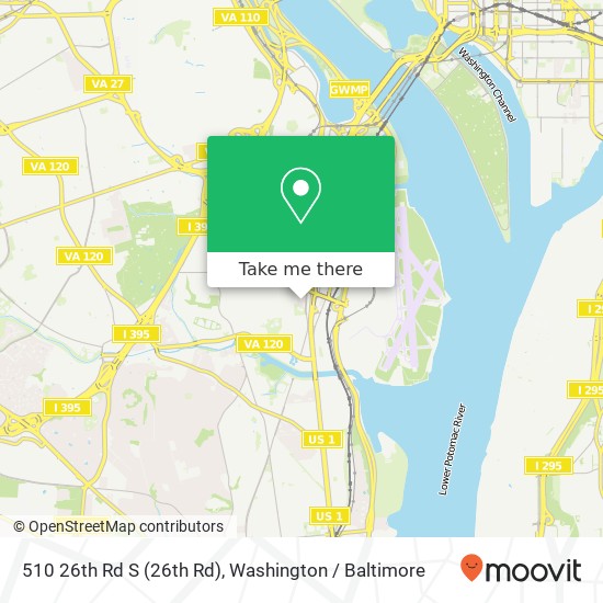 Mapa de 510 26th Rd S (26th Rd), Arlington, VA 22202