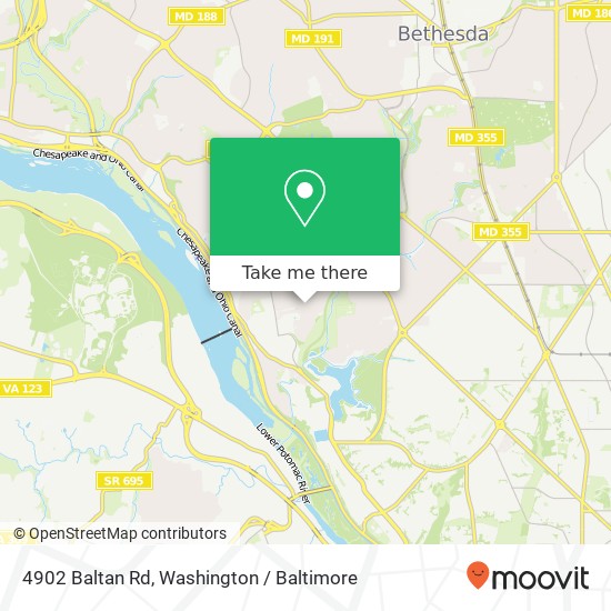 Mapa de 4902 Baltan Rd, Bethesda, MD 20816