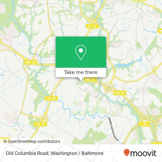 Mapa de Old Columbia Road, Old Columbia Rd, Columbia, MD 21046, USA