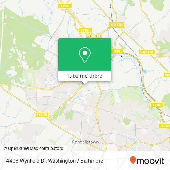 Mapa de 4408 Wynfield Dr, Owings Mills, MD 21117