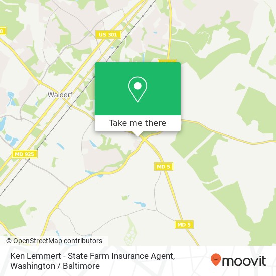 Mapa de Ken Lemmert - State Farm Insurance Agent, 3825 Leonardtown Rd