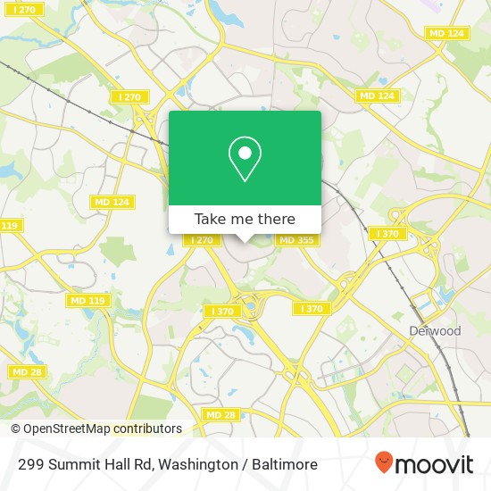 Mapa de 299 Summit Hall Rd, Gaithersburg, MD 20877