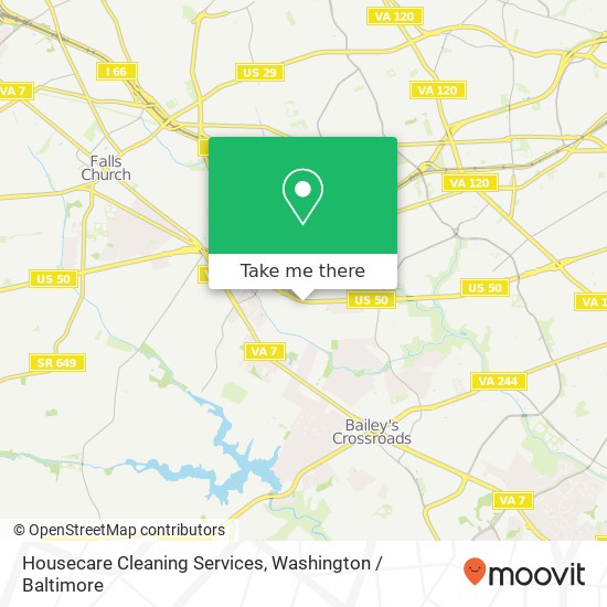 Housecare Cleaning Services, 6051 Arlington Blvd map