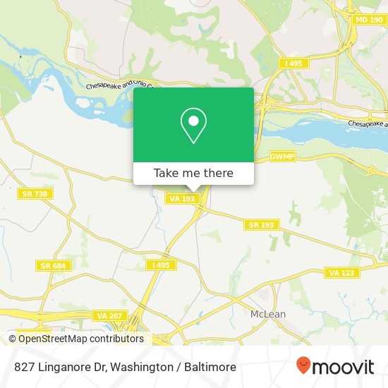 827 Linganore Dr, McLean, VA 22102 map
