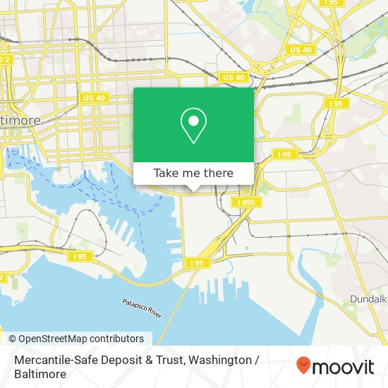 Mercantile-Safe Deposit & Trust, 3600 Boston St map