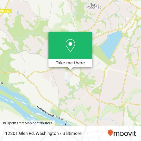 Mapa de 12201 Glen Rd, Potomac, MD 20854