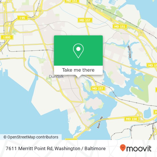 Mapa de 7611 Merritt Point Rd, Dundalk, MD 21222