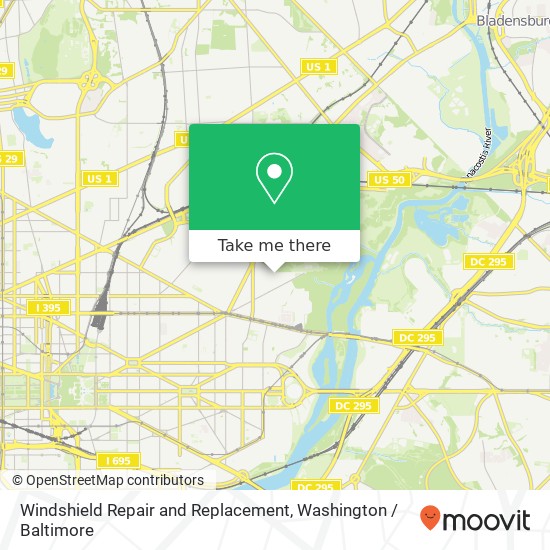 Windshield Repair and Replacement, 1925 M St NE map