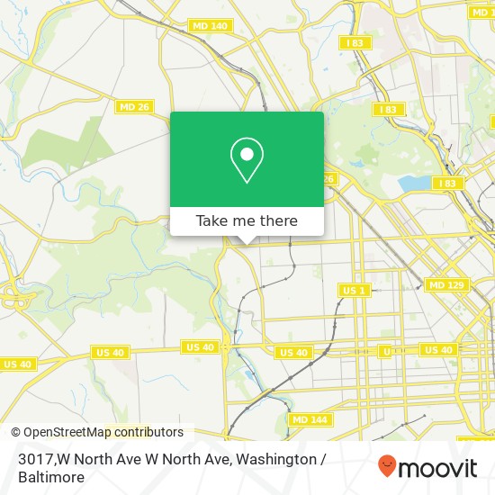 Mapa de 3017,W North Ave W North Ave, Baltimore, MD 21216