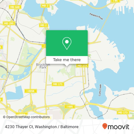 Mapa de 4230 Thayer Ct, Brooklyn, MD 21225