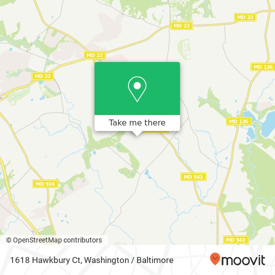 1618 Hawkbury Ct, Bel Air, MD 21015 map