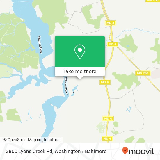 Mapa de 3800 Lyons Creek Rd, Dunkirk, MD 20754